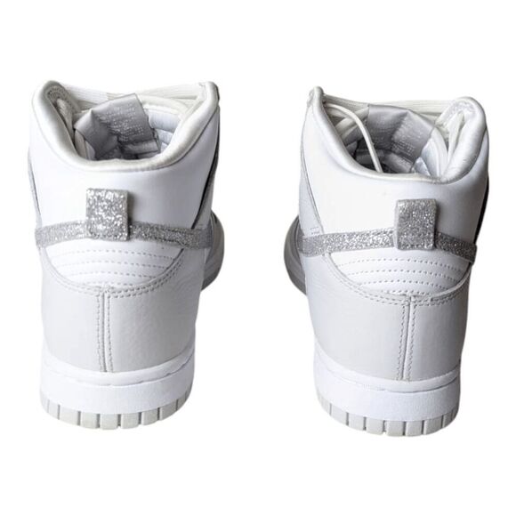 NIKE Dunk High "Silver Glitter Swoosh" Sneakers Size 7 - Picture 5 of 9